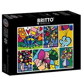 Bluebird puzzle Romero Britto 2000 Collage Flowers