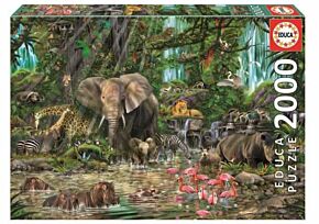 Educa Puzzle 2000 Jungle africaine - John M Enright